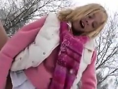 Teen Masturbating With A Toy During Winter