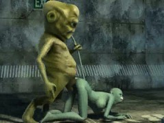 Sexy 3D cartoon cat babe gets fucked by an alien