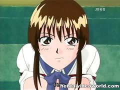 Teenage anime girl in dirty bukkake