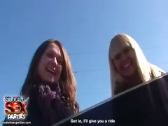 Blonde got picked up and fucked outdoors
