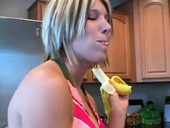 Teen banana tease