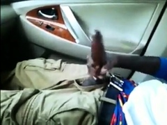 Big Black Cock Stroking In Car