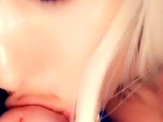 Sexy blonde amateur babe give blowjob and fucking to cumshot