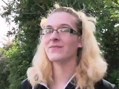 Big ass blonde amateur fucks outdoors in public