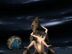 3D babe sucks cock and gets fucked hard by an alien