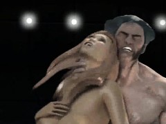 Busty 3D cartoon babe getting fucked by Wolverine